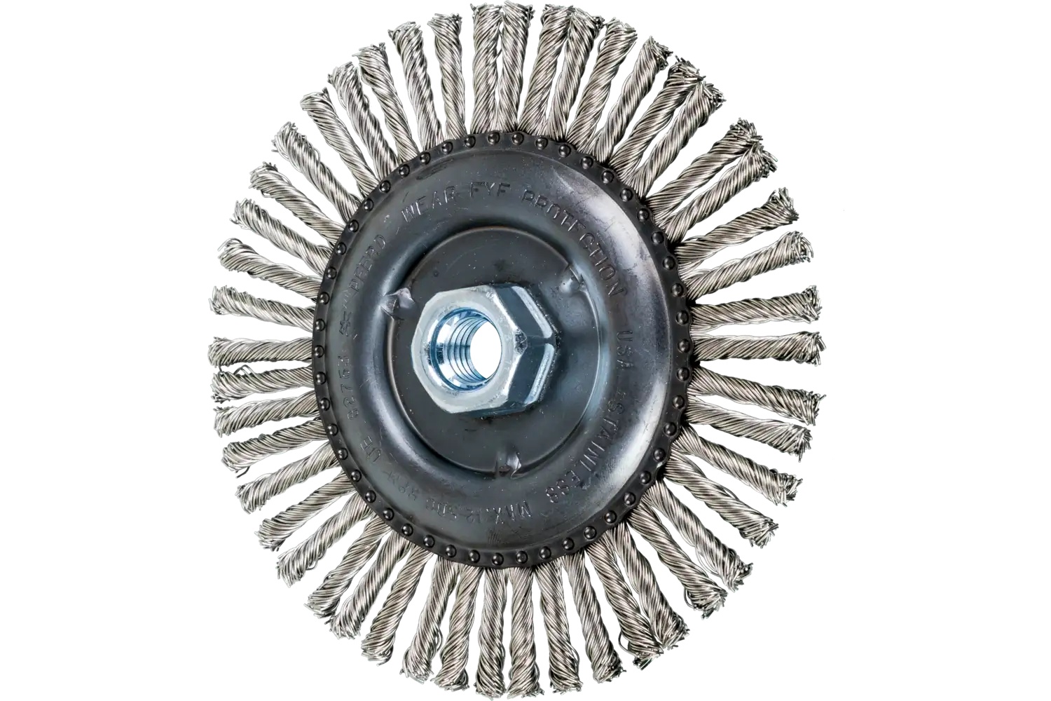 Show details for Pferd Combitwist Stringer Bead Wheel Brush 6" Dia .020 Stainless Steel 5/8-11 Thread Picture of Pferd Combitwist Stringer Bead Wheel Brush 6" Dia .020 Stainless Steel 5/8-11 Thread